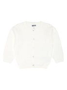 Cardigan per neonata Molo bianco in maglia con scollo rotondo - Rubino Kids