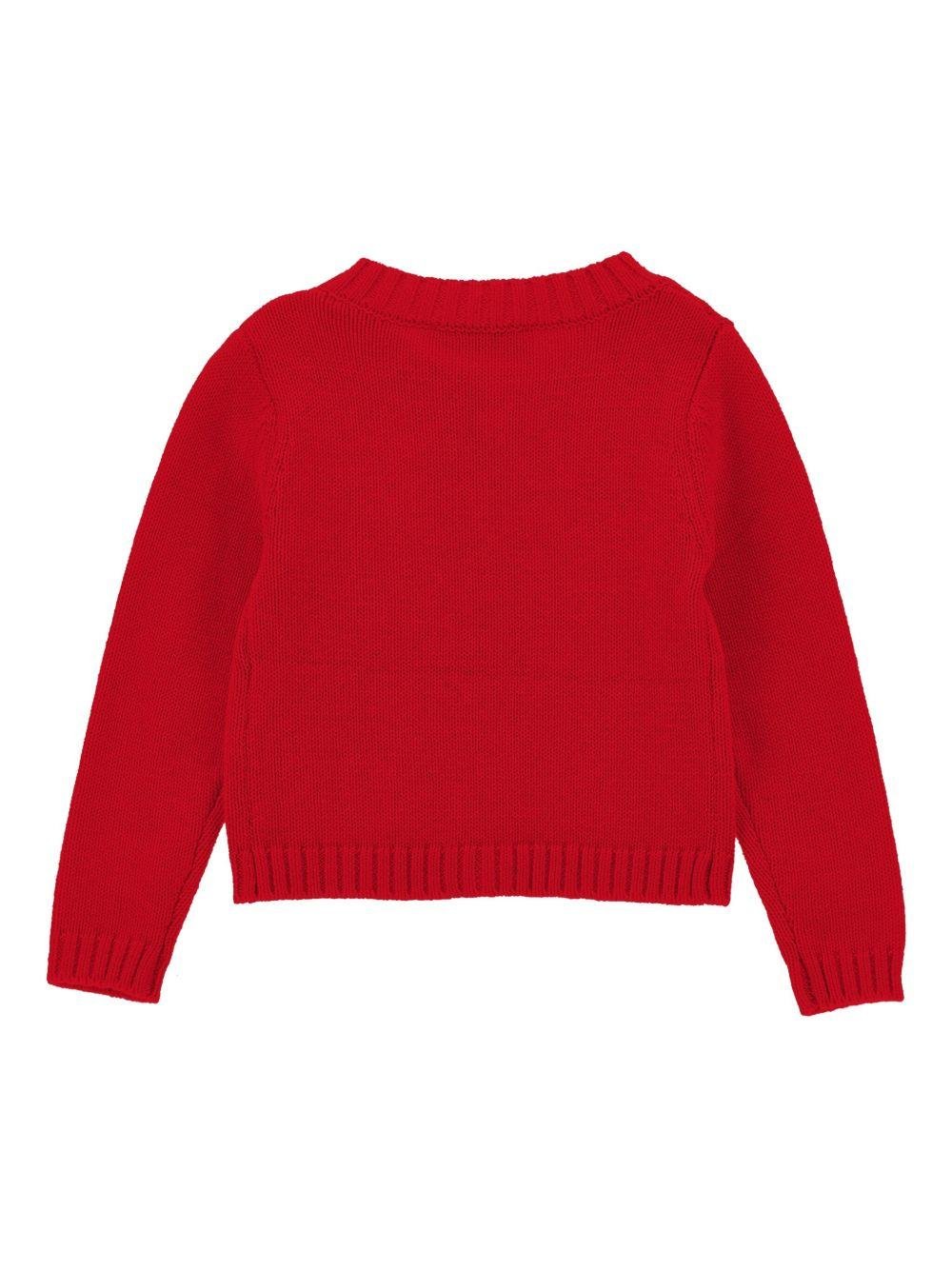 Cardigan per neonata Monnalisa rosso con fiocco - Rubino Kids