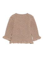Cardigan per neonata Paz Rodríguez beige con orlo arricciato - Rubino Kids