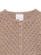 Cardigan per neonata Paz Rodríguez beige con orlo arricciato - Rubino Kids