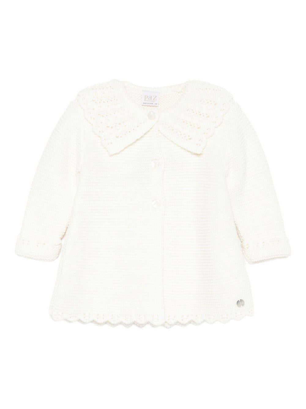 Cardigan per neonata Paz Rodríguez beige con orlo smerlato - Rubino Kids