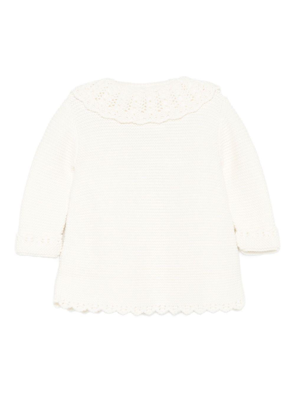 Cardigan per neonata Paz Rodríguez beige con orlo smerlato - Rubino Kids