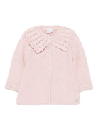 Cardigan per neonata Paz Rodríguez rosa con collo smerlato - Rubino Kids