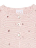 Cardigan per neonata Paz Rodríguez rosa con modello con occhielli - Rubino Kids
