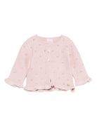 Cardigan per neonata Paz Rodríguez rosa con modello con occhielli - Rubino Kids