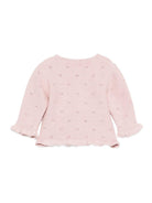 Cardigan per neonata Paz Rodríguez rosa con modello con occhielli - Rubino Kids