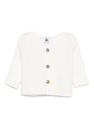 Cardigan per neonata Petit Bateau bianco con bottoni sul davanti - Rubino Kids