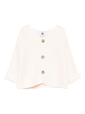 Petit Bateau pink cardigan for baby girls with button closure