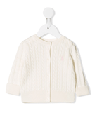Cardigan per neonata Polo Ralph Lauren Kids bianco con logo ricamato - Rubino Kids