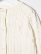 Cardigan per neonata Polo Ralph Lauren Kids bianco con logo ricamato - Rubino Kids