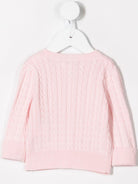 Cardigan per neonata POLO RALPH LAUREN KIDS rosa con ricamo Polo Pony - Rubino Kids