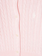 Cardigan per neonata POLO RALPH LAUREN KIDS rosa con ricamo Polo Pony - Rubino Kids