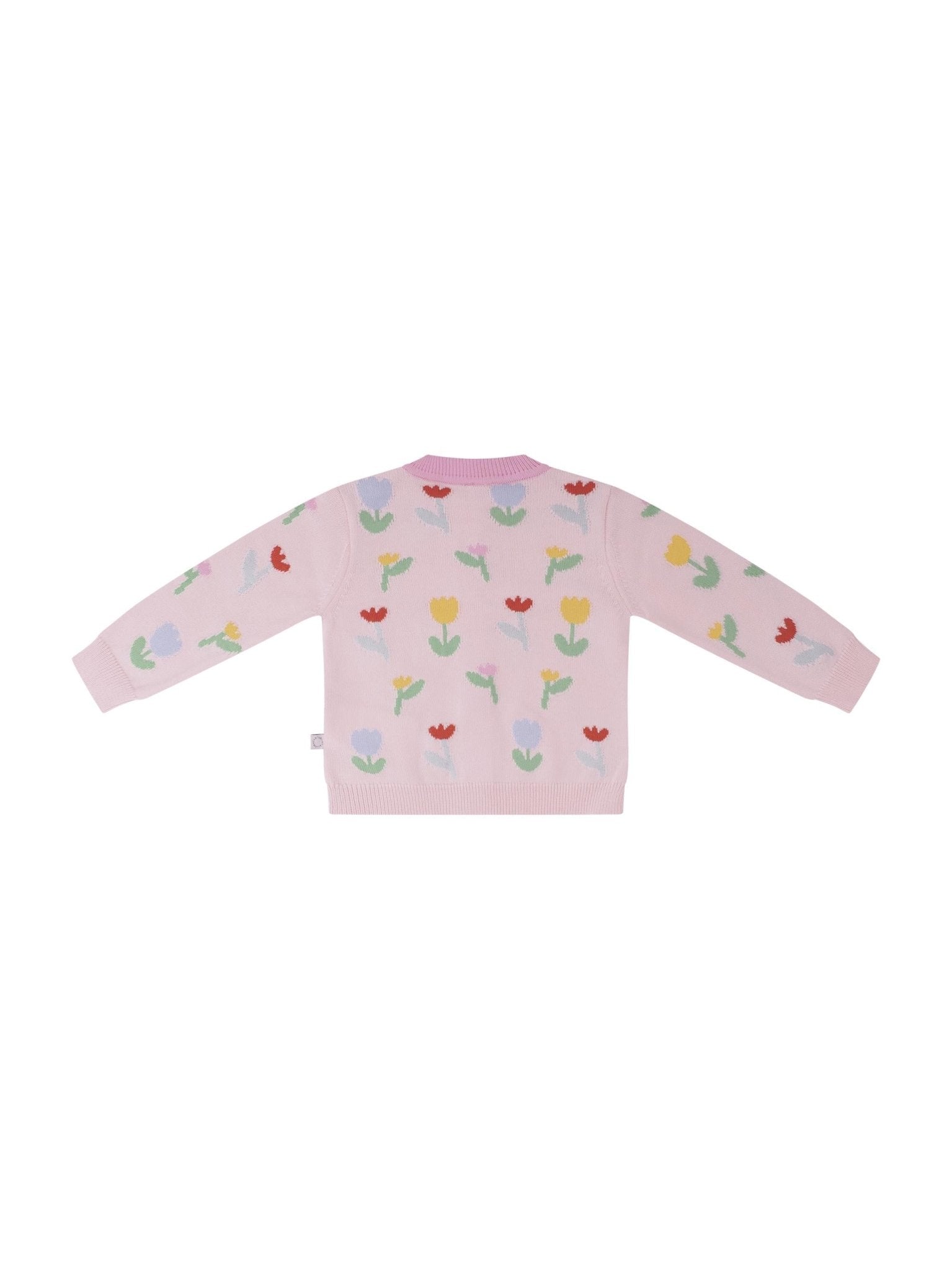 Cardigan per neonata Stella McCartney Kids rosa con ricamo fiori - Rubino Kids