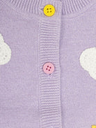 Cardigan per neonata Stella McCartney Kids viola con applicazione - Rubino Kids