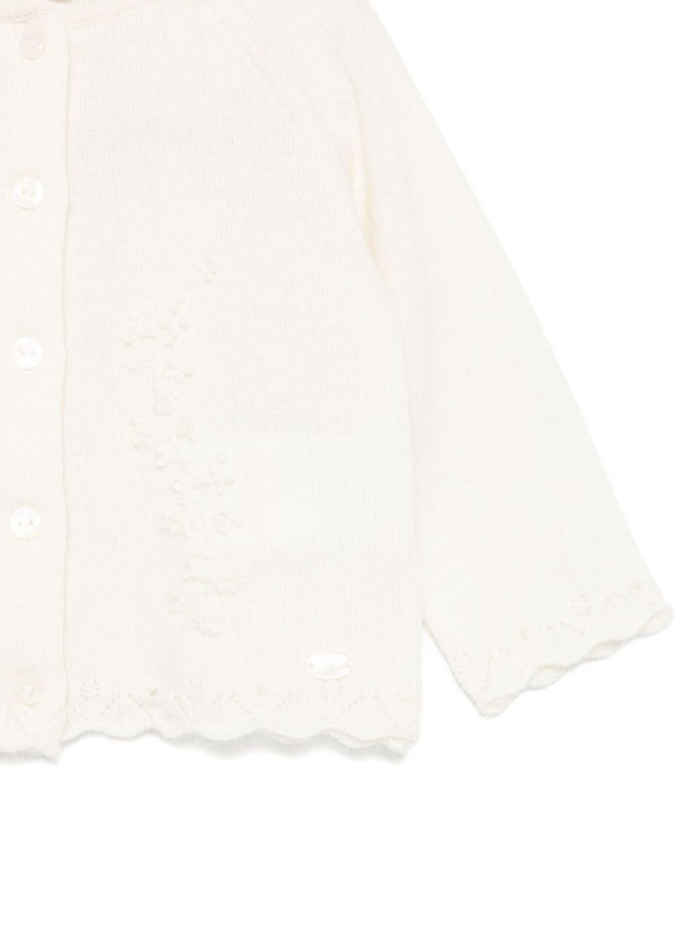 Cardigan per neonata Tartine Et Chocolat bianco con bordo smerlato - Rubino Kids