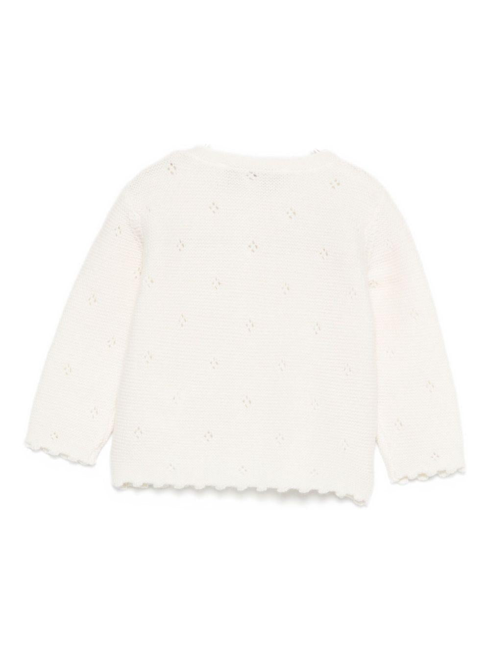 Cardigan per neonata Tartine Et Chocolat bianco con motivo a occhielli - Rubino Kids