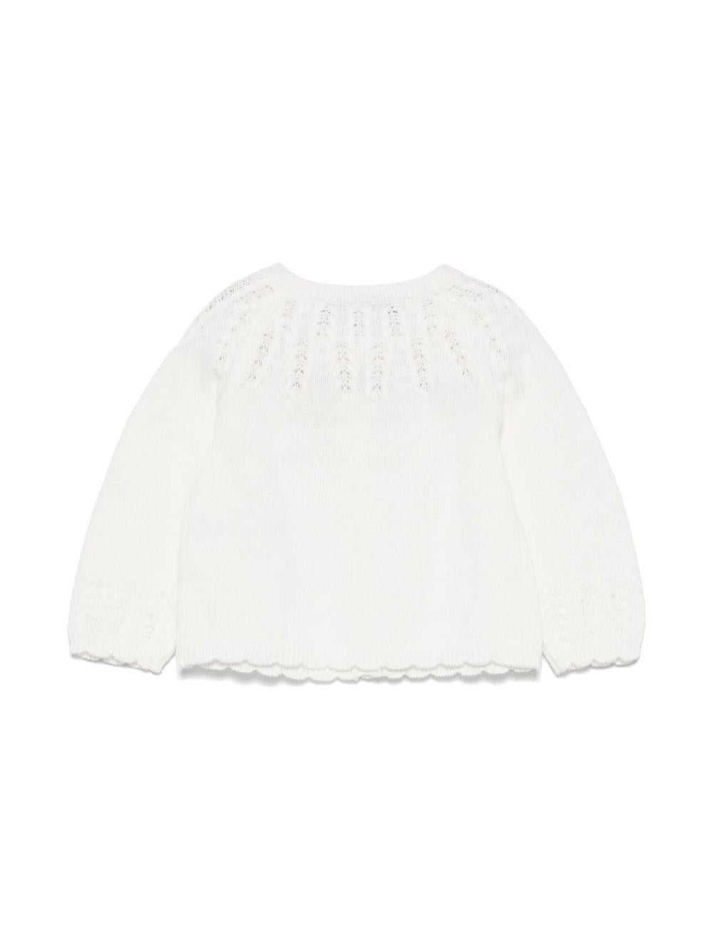 Cardigan per neonata Tartine Et Chocolat bianco open work - Rubino Kids