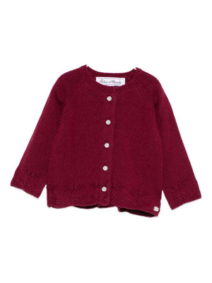 Tartine Et Chocolat red baby girl cardigan with embroidered detail