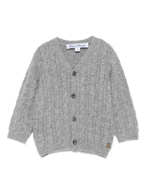 Cardigan per neonata Tartine Et Chocolate grigio con scollo a V