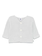 Cardigan per neonati Petit Bateau grigio lavorato a maglia con bottoni sul davanti - Rubino Kids