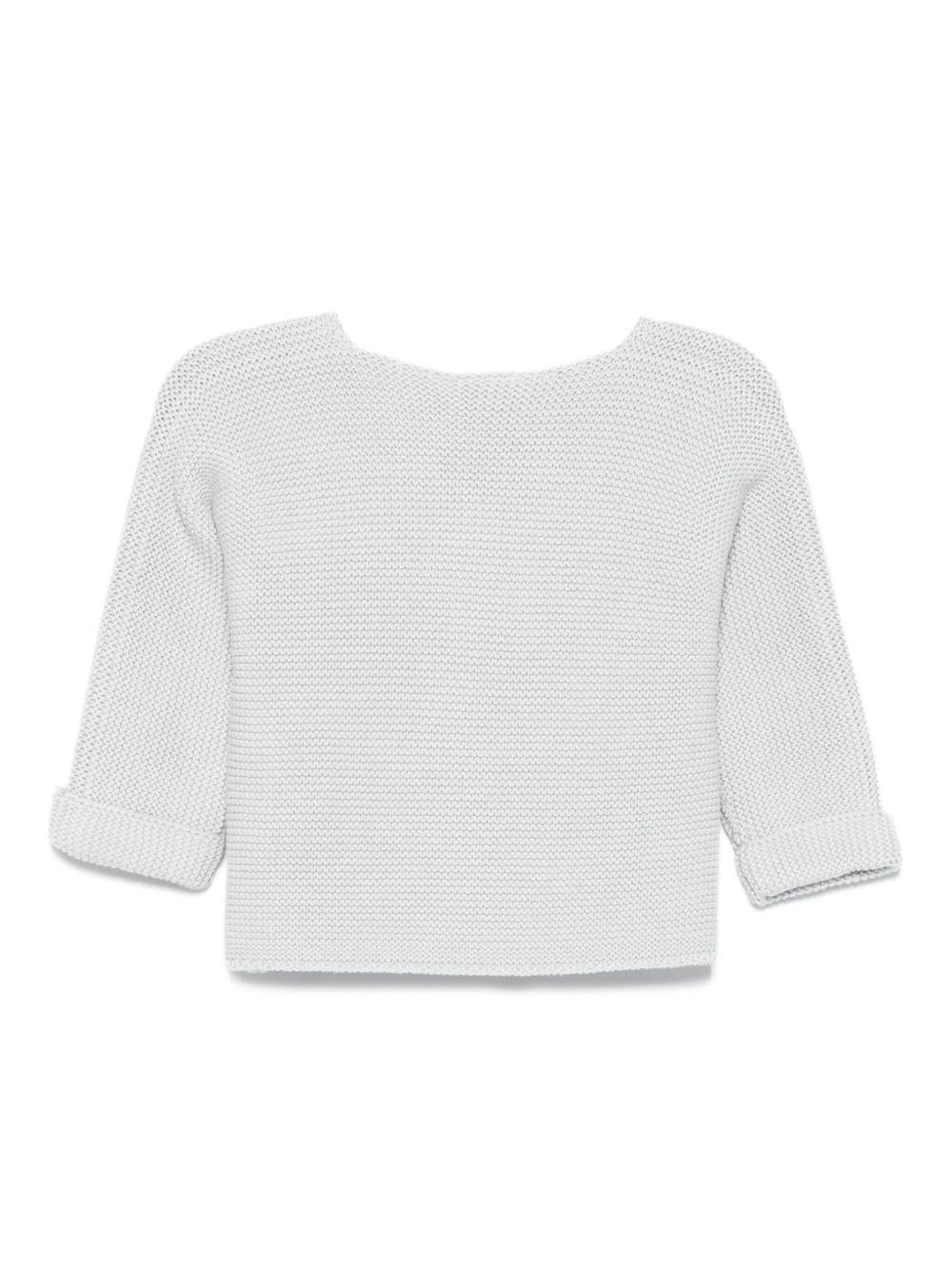 Cardigan per neonati Petit Bateau grigio lavorato a maglia con bottoni sul davanti - Rubino Kids