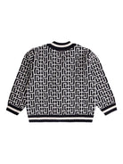 Cardigan per neonato Balmain Kids multicolore con motivo geometrico - Rubino Kids