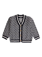 Cardigan per neonato Balmain Kids multicolore con motivo geometrico - Rubino Kids