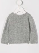 Cardigan per neonato Bonpoint grigio con scollo a V - Rubino Kids