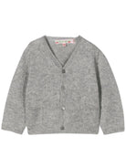 Cardigan per neonato Bonpoint grigio con scollo a V - Rubino Kids