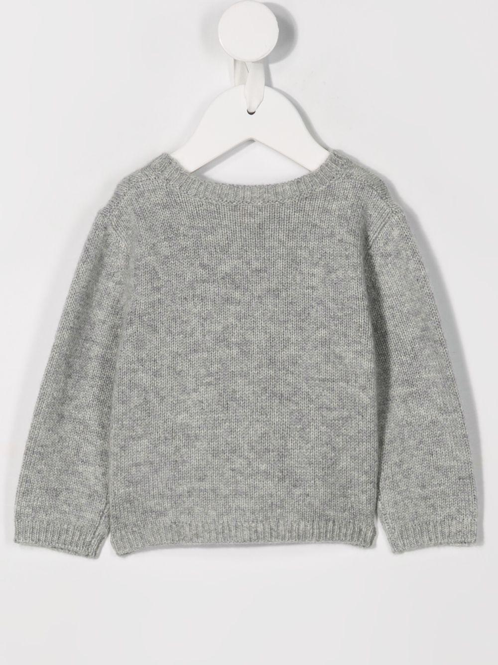 Cardigan per neonato Bonpoint grigio con scollo a V - Rubino Kids