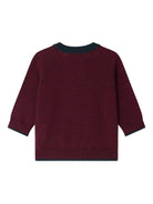 Cardigan per neonato Bonpoint rosso scuro in lana con bottoni - Rubino Kids