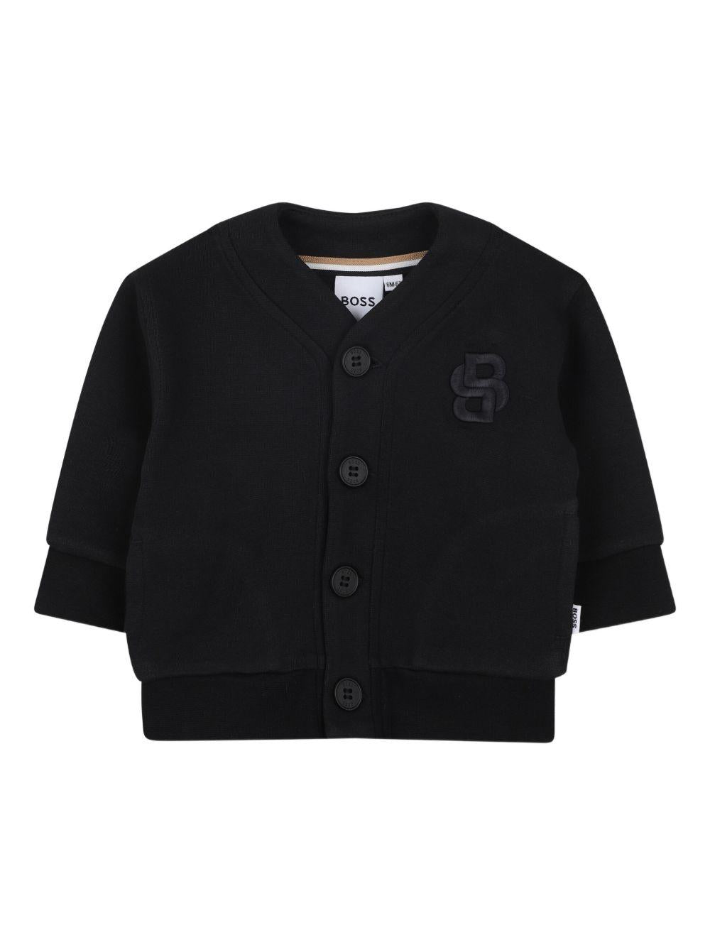 Cardigan per neonato BOSS Kidswear nero con bottoni - Rubino Kids