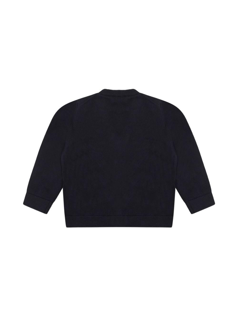 Cardigan per neonato Emporio Armani Kids blu navy con applicazione - Rubino Kids