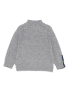 Cardigan per neonato Emporio Armani Kids grigio con logo - Rubino Kids