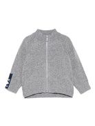 Cardigan per neonato Emporio Armani Kids grigio con logo - Rubino Kids