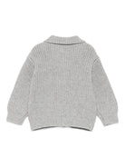 Cardigan per neonato Emporio Armani Kids grigio con tasca applicata - Rubino Kids