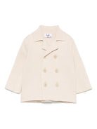 Cardigan per neonato Il Gufo beige con chiusura doppiopetto in cotone - Rubino Kids