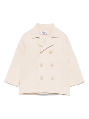 Il Gufo beige baby cardigan with double-breasted closure in cotton