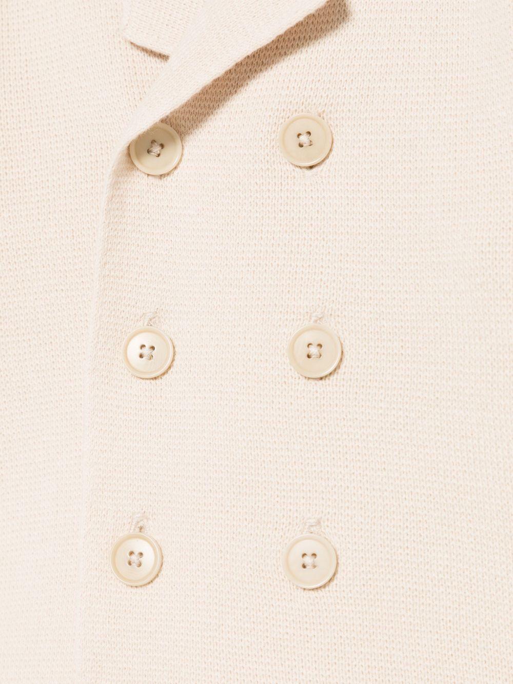 Cardigan per neonato Il Gufo beige con chiusura doppiopetto in cotone - Rubino Kids