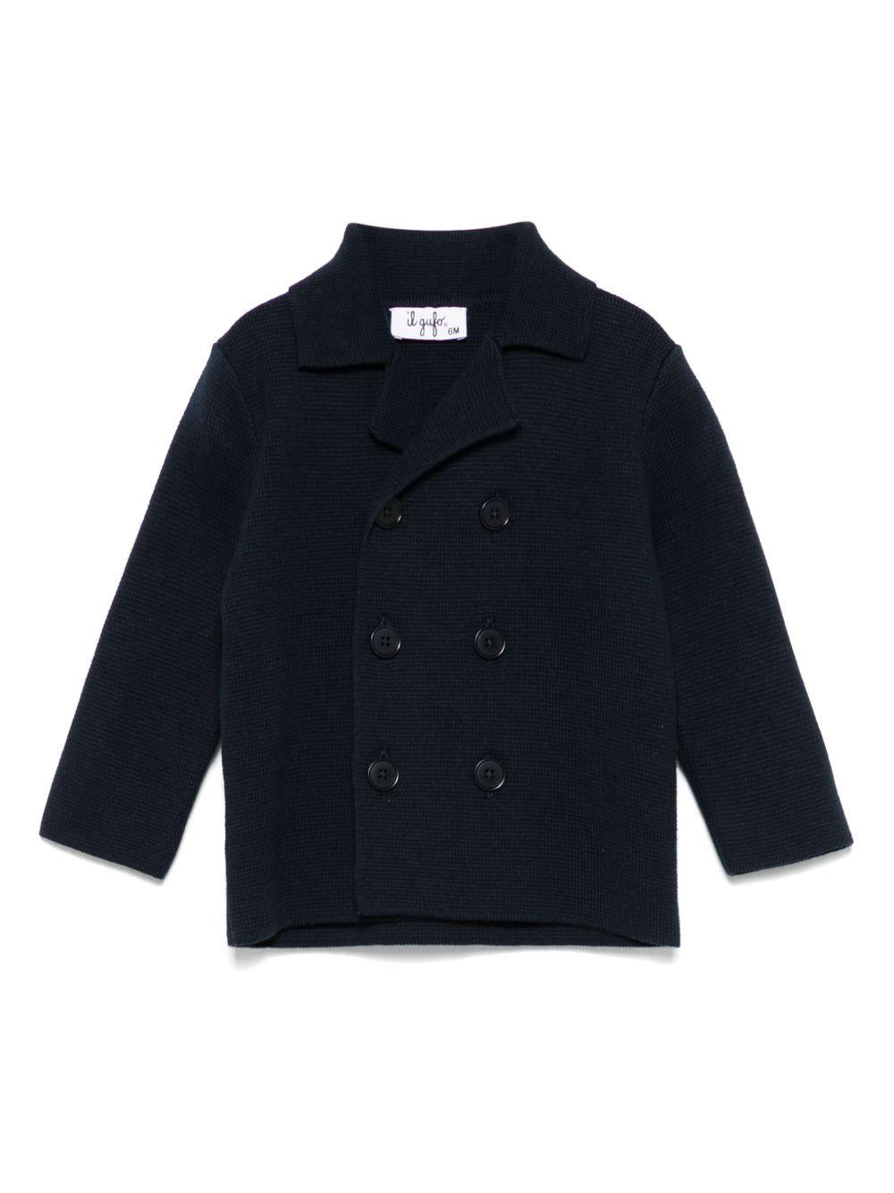 Cardigan per neonato Il Gufo blu con chiusura doppiopetto in cotone - Rubino Kids