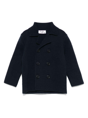 Il Gufo blue baby cardigan with double-breasted closure in cotton