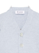 Cardigan per neonato Jesurum Baby azzurro con due tasche applicate sul davanti - Rubino Kids