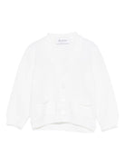 Cardigan per neonato Jesurum Baby bianco con due tasche applicate sul davanti - Rubino Kids