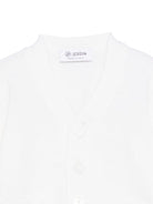 Cardigan per neonato Jesurum Baby bianco con due tasche applicate sul davanti - Rubino Kids