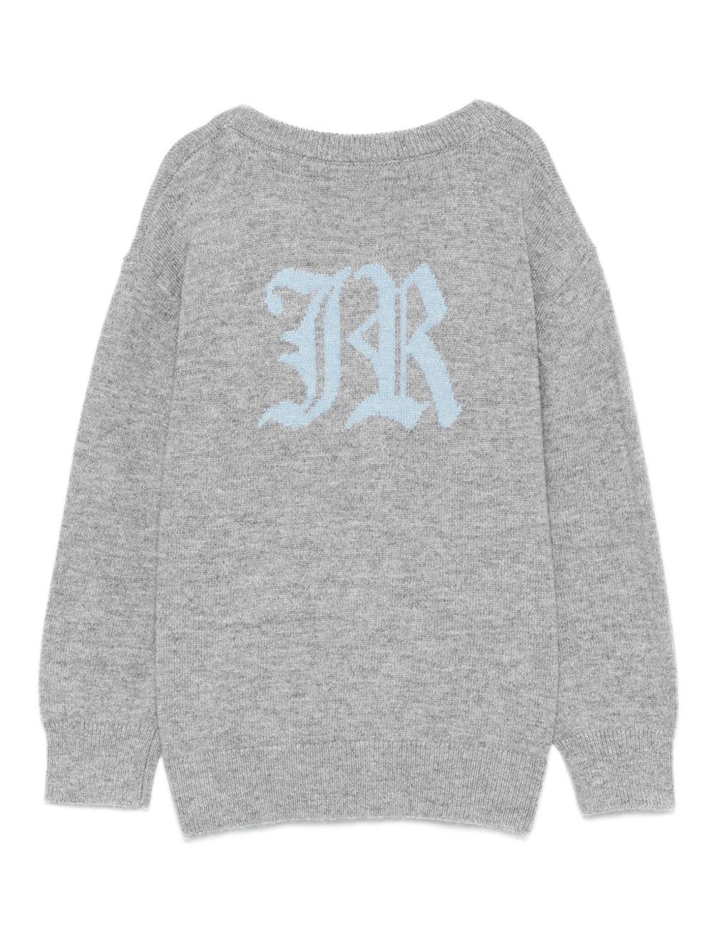 Cardigan per neonato John Richmond Junior grigio con placca logo - Rubino Kids