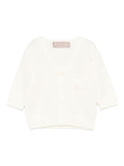 Cardigan per neonato La Stupenderia bianco con design lavorato a maglia - Rubino Kids