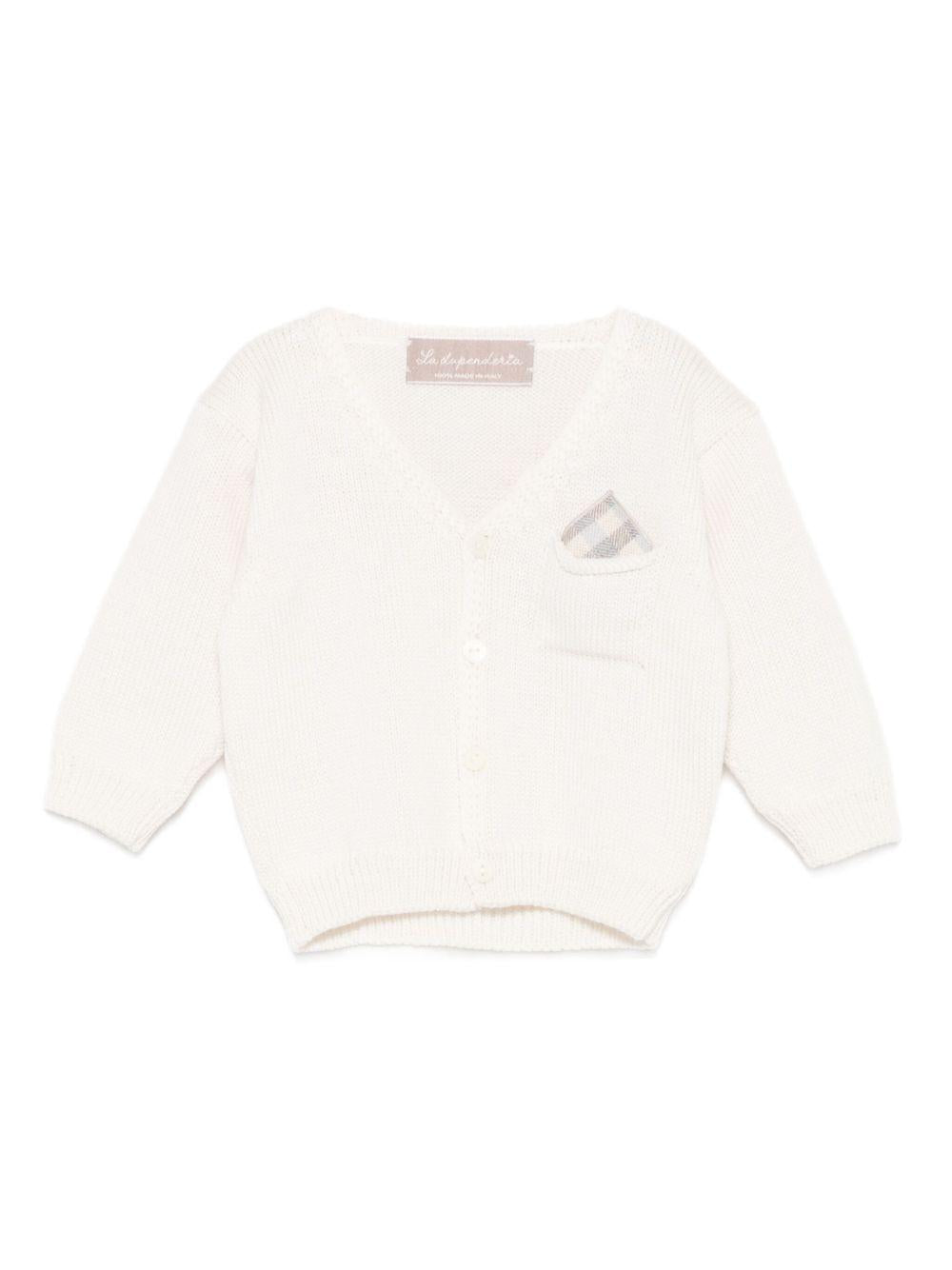 Cardigan per neonato La Stupenderia bianco con scollo a V - Rubino Kids