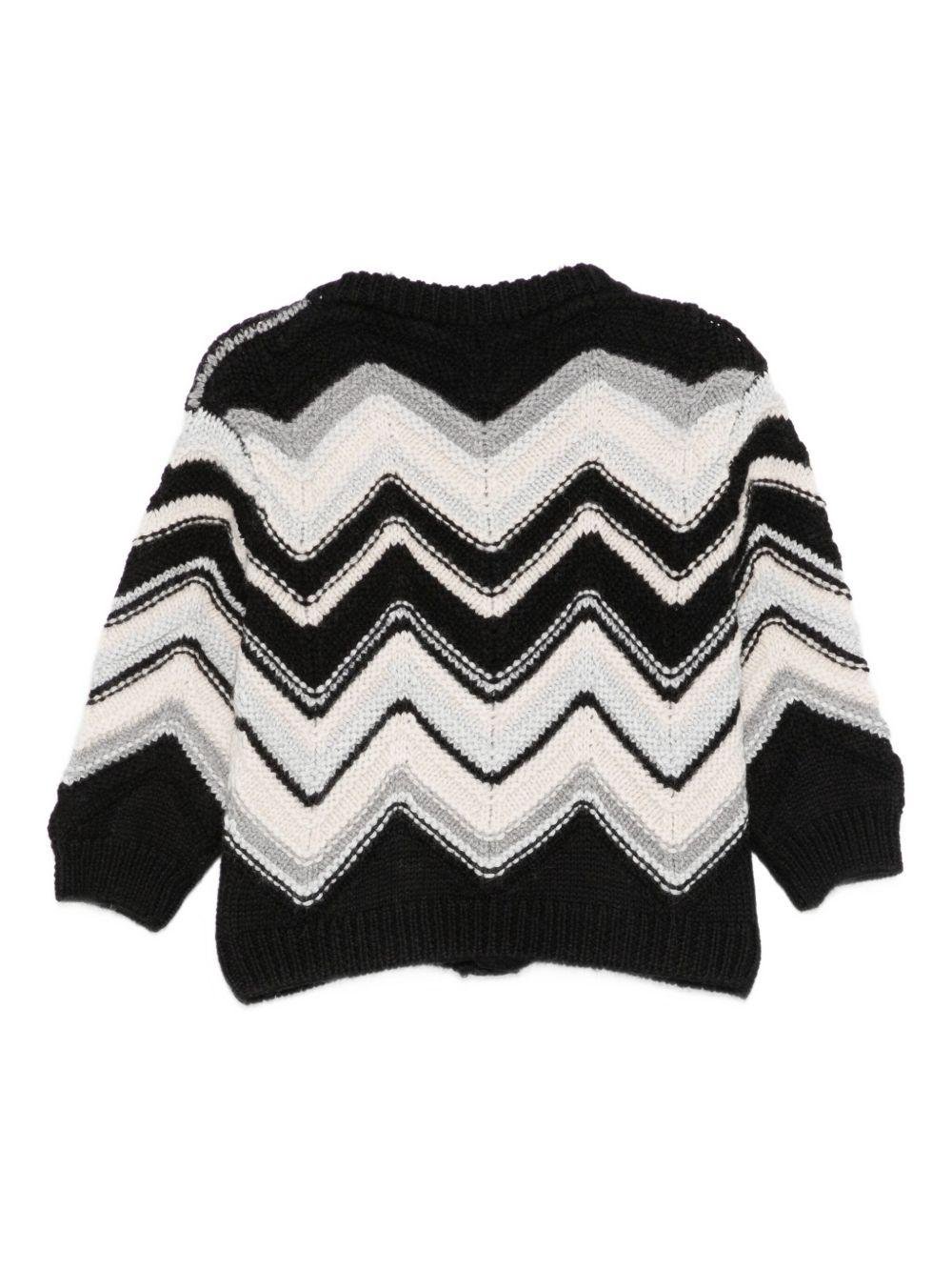 Cardigan per neonato Missoni Kids multicolore con motivo a zigzag - Rubino Kids