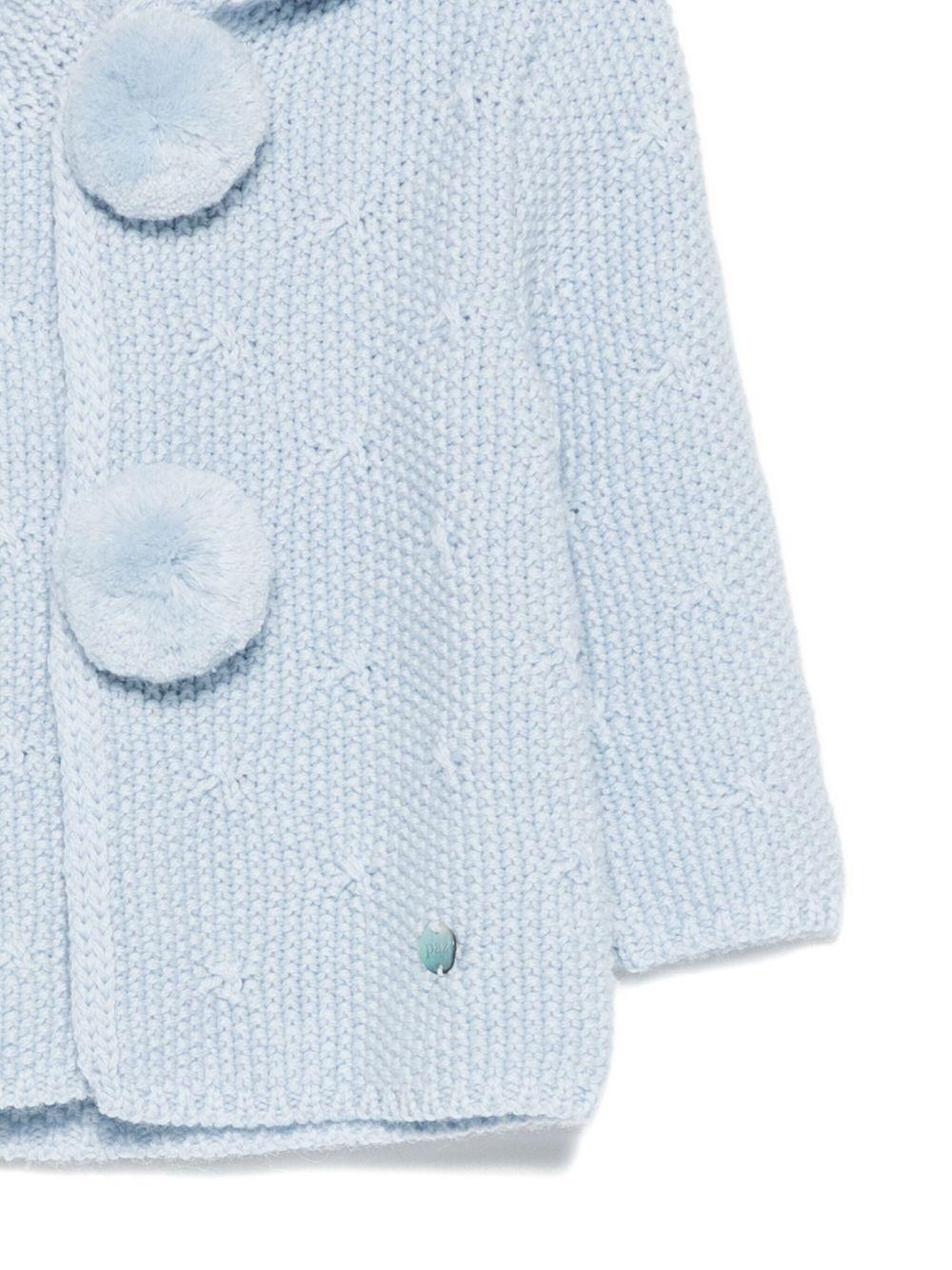 Cardigan per neonato Paz Rodrìguez azzurro con cappuccio - Rubino Kids
