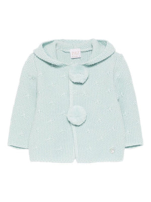 Cardigan per neonato Paz Rodríguez verde con pompon
